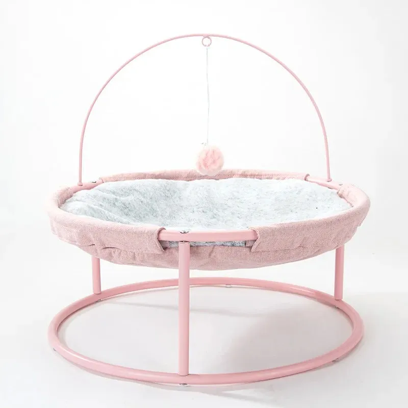 Cat Hammock Chair Soft Bed Plush Nest Detachable Mat With Dangling Ball