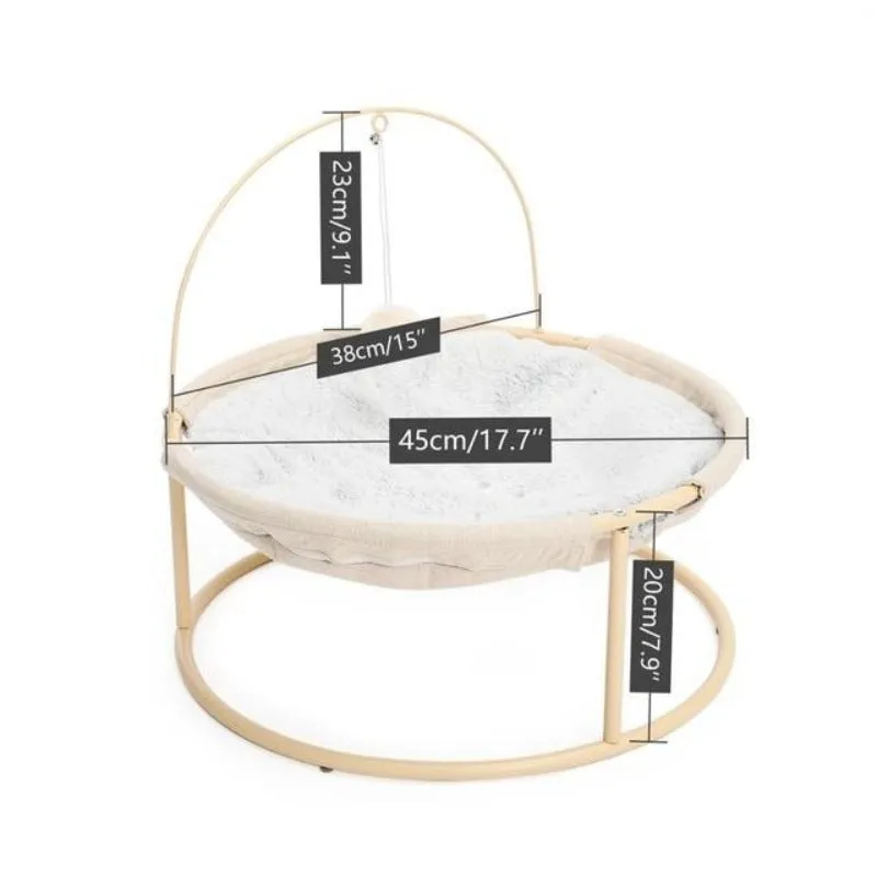 Cat Hammock Chair Soft Bed Plush Nest Detachable Mat With Dangling Ball