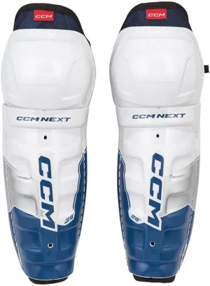 CCM Ice Hockey Shin Guards, 9 Inch, Blue & White