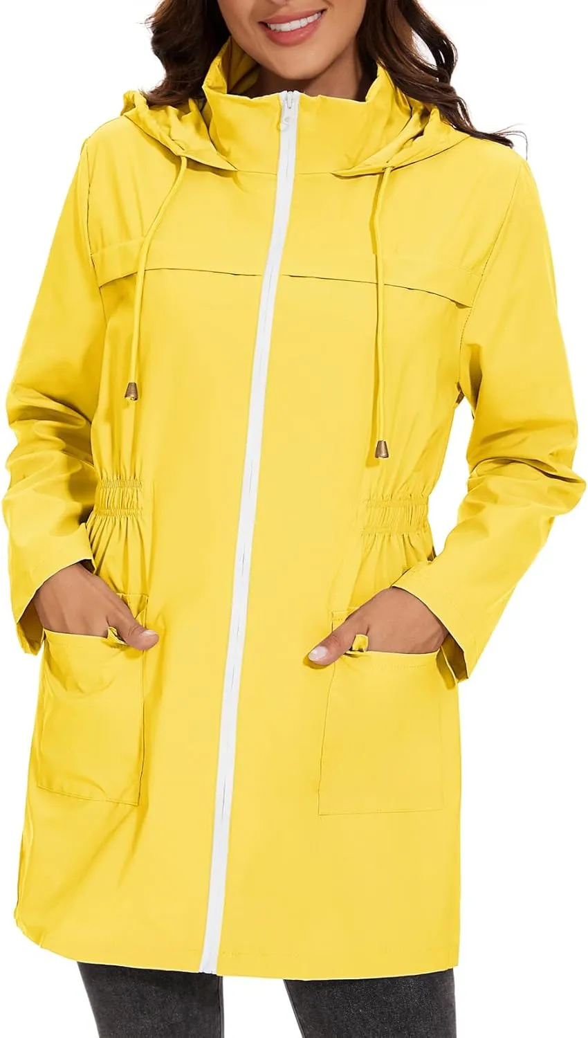 Century Star Packable Rain Jackets Waterproof Womens Rain Coats with Hood Lightweight Windbreaker Jacket