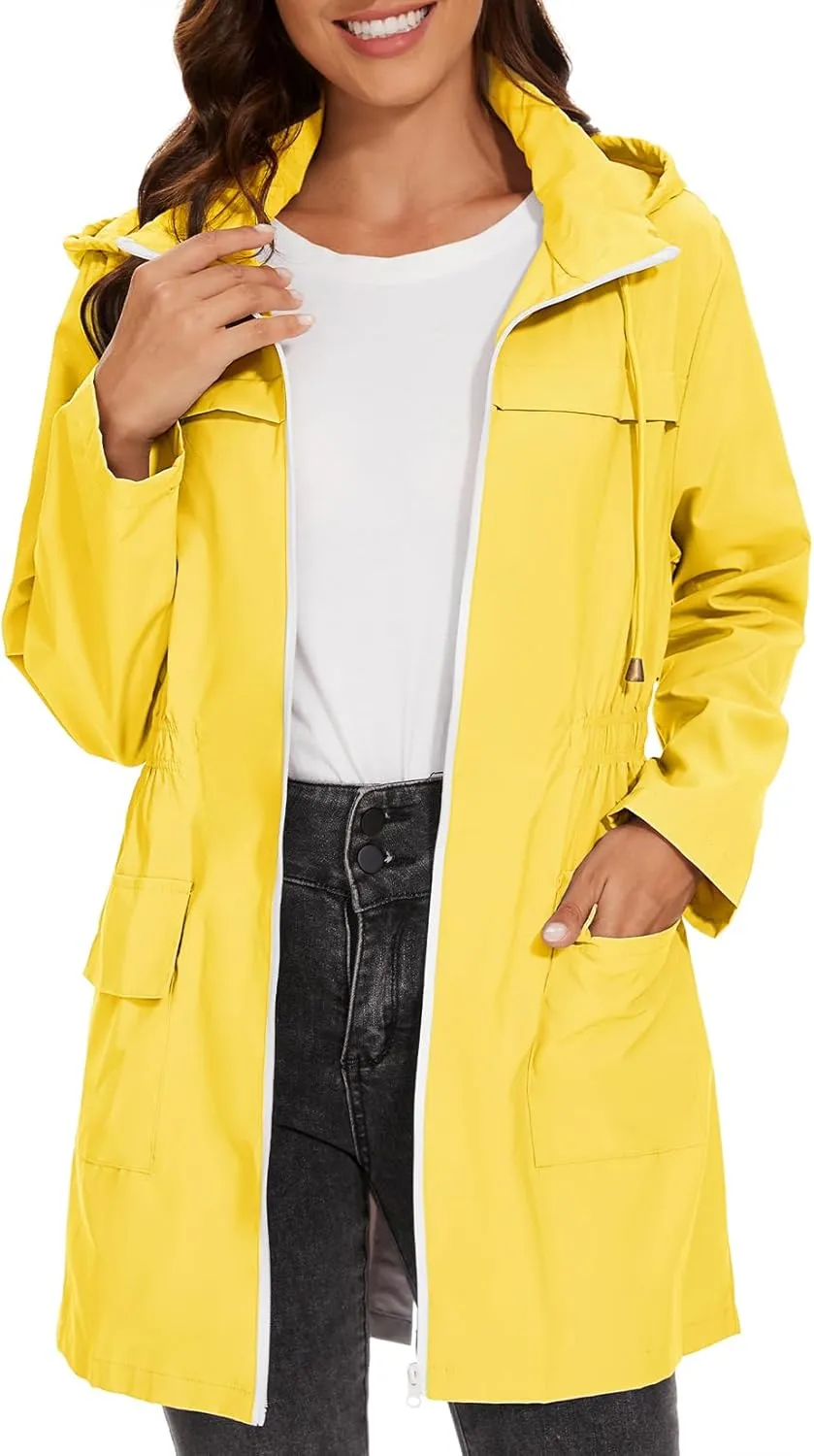 Century Star Packable Rain Jackets Waterproof Womens Rain Coats with Hood Lightweight Windbreaker Jacket