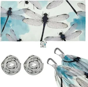 Chinese Ink Painting Art Dragonfly Outdoor Hammocks with Tree Straps Fabric Hammock for Indoor Outdoor Patio