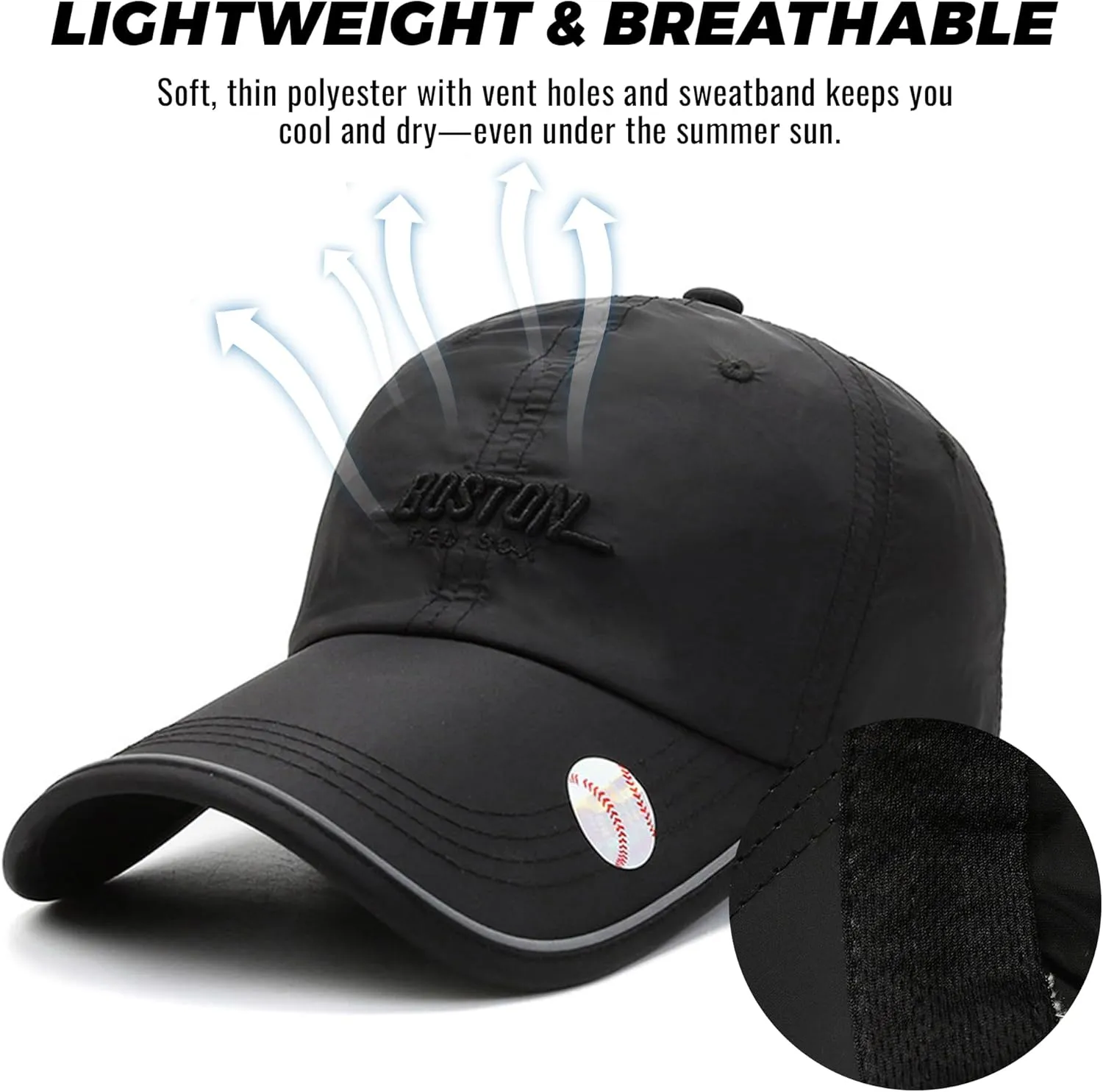 CLAPE Mens Hat Quick Dry Golf Baseball Cap UPF50  Unstructured Outdoor Caps Unisex Breathable Sports Cap Adjustable Sun Hat