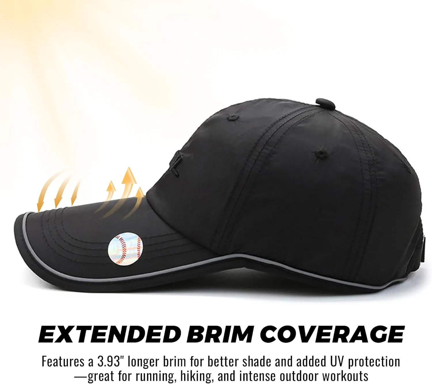 CLAPE Mens Hat Quick Dry Golf Baseball Cap UPF50  Unstructured Outdoor Caps Unisex Breathable Sports Cap Adjustable Sun Hat