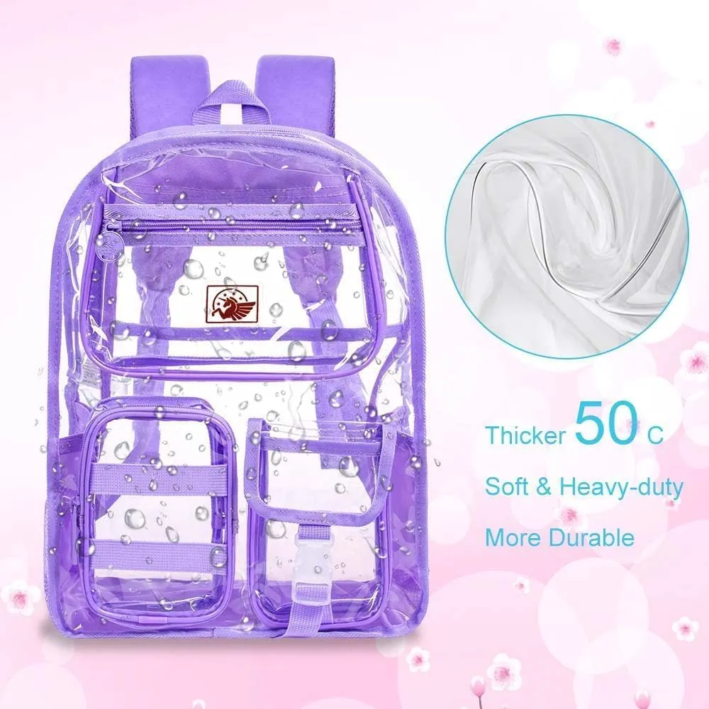 Clear Backpack, Heavy Duty Transparent Bookbag for Women and Men