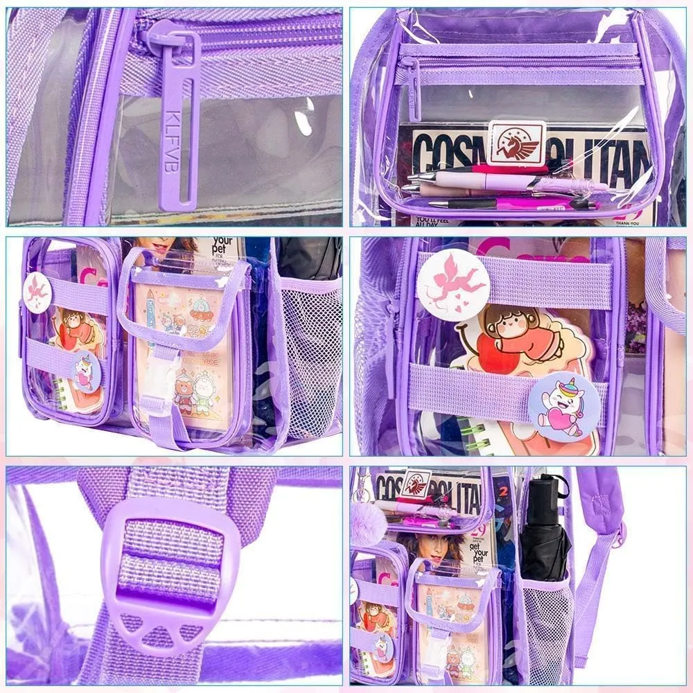 Clear Backpack, Heavy Duty Transparent Bookbag for Women and Men