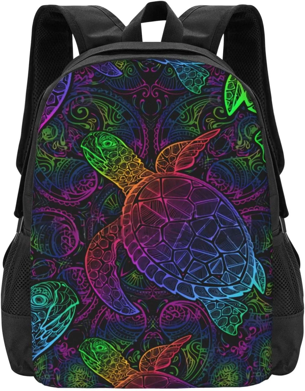 Colored Turtles Mandalas Lightweight Packable Backpack Travel Casual Large Capacity Daypack Foldable Backpack For Men Women