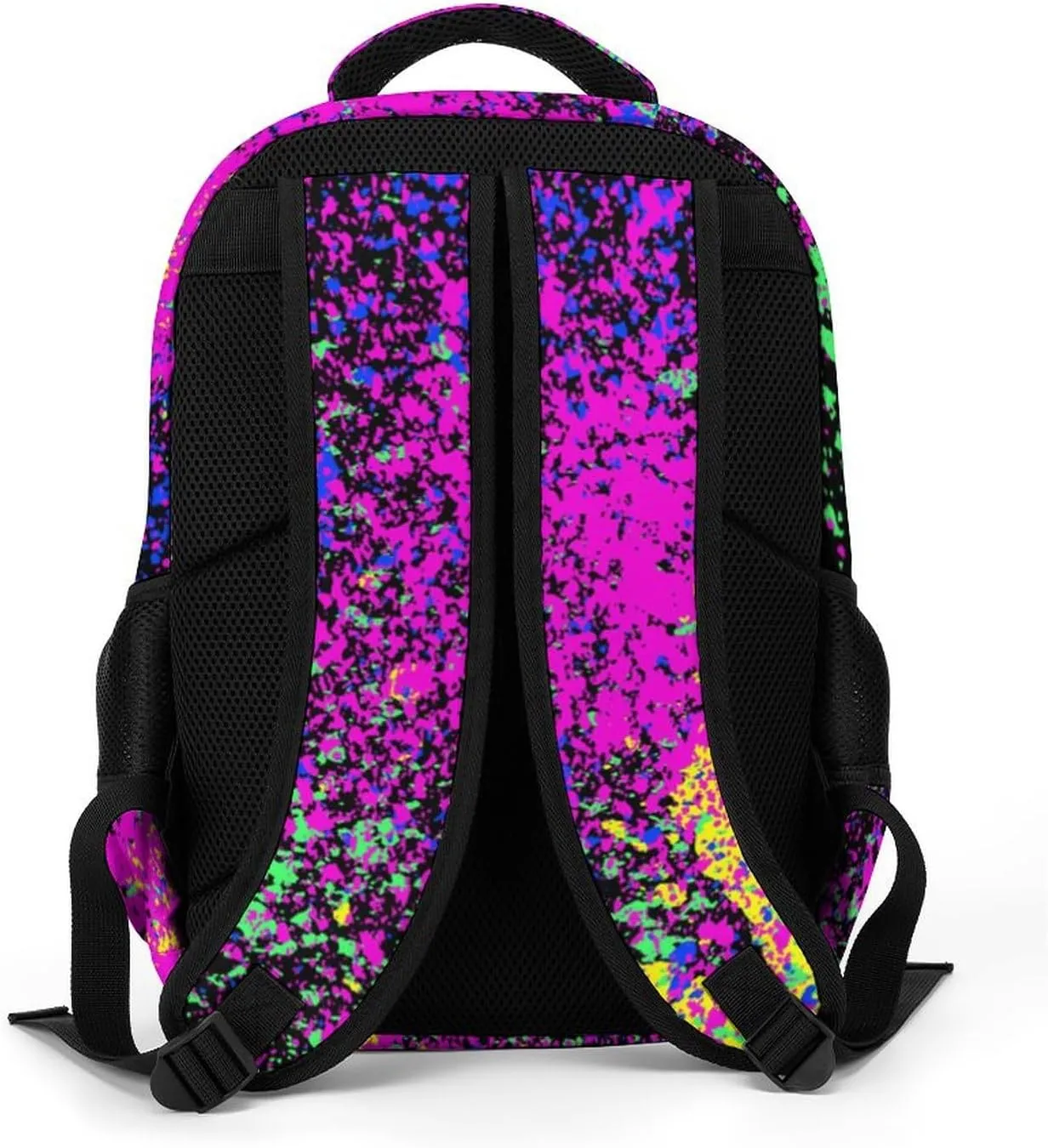 Colorfu Paint Splatter on Black Capacity Commuter Lightweight Fashion Travel Backpack Unisex