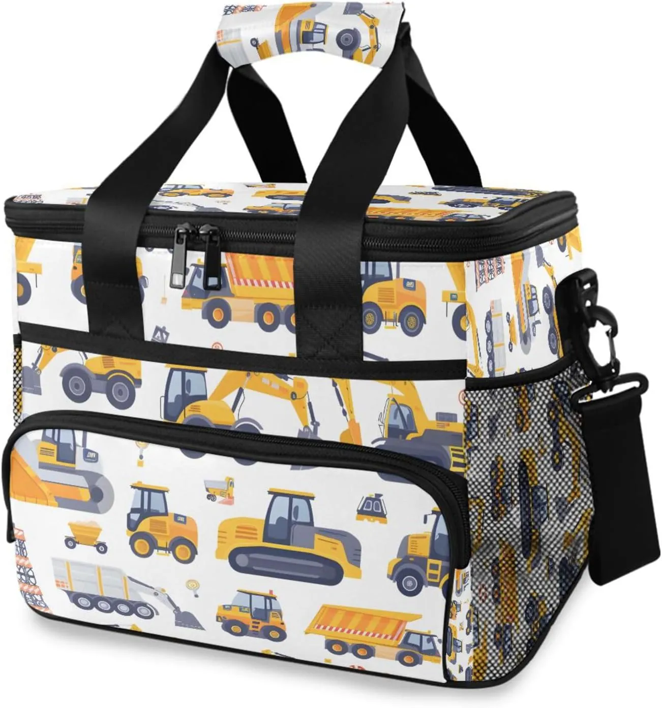 Construction Truck Car Cooler Bag Insulated Cooler Soft Sided Cooler 24 Can Portable Picnic Bag Large Leakproof Lunch Bag Box for Beach Grocery Camping Travel Car Men Women