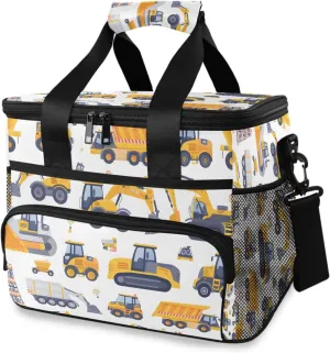 Construction Truck Car Cooler Bag Insulated Cooler Soft Sided Cooler 24 Can Portable Picnic Bag Large Leakproof Lunch Bag Box for Beach Grocery Camping Travel Car Men Women