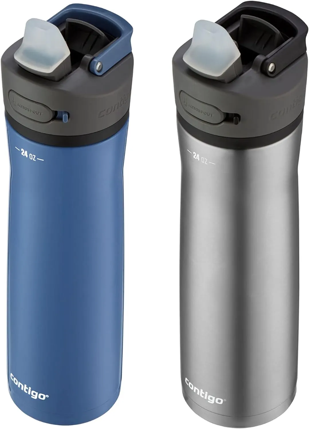 Contigo 24oz Leakproof Stainless Steel Water Bottle with Straw & Handle Dual Insulated for Cold & Hot Drinks -(Pack of 2)