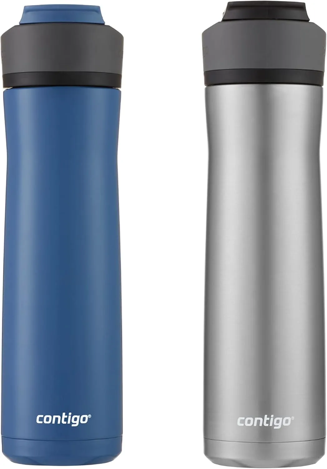 Contigo 24oz Leakproof Stainless Steel Water Bottle with Straw & Handle Dual Insulated for Cold & Hot Drinks -(Pack of 2)