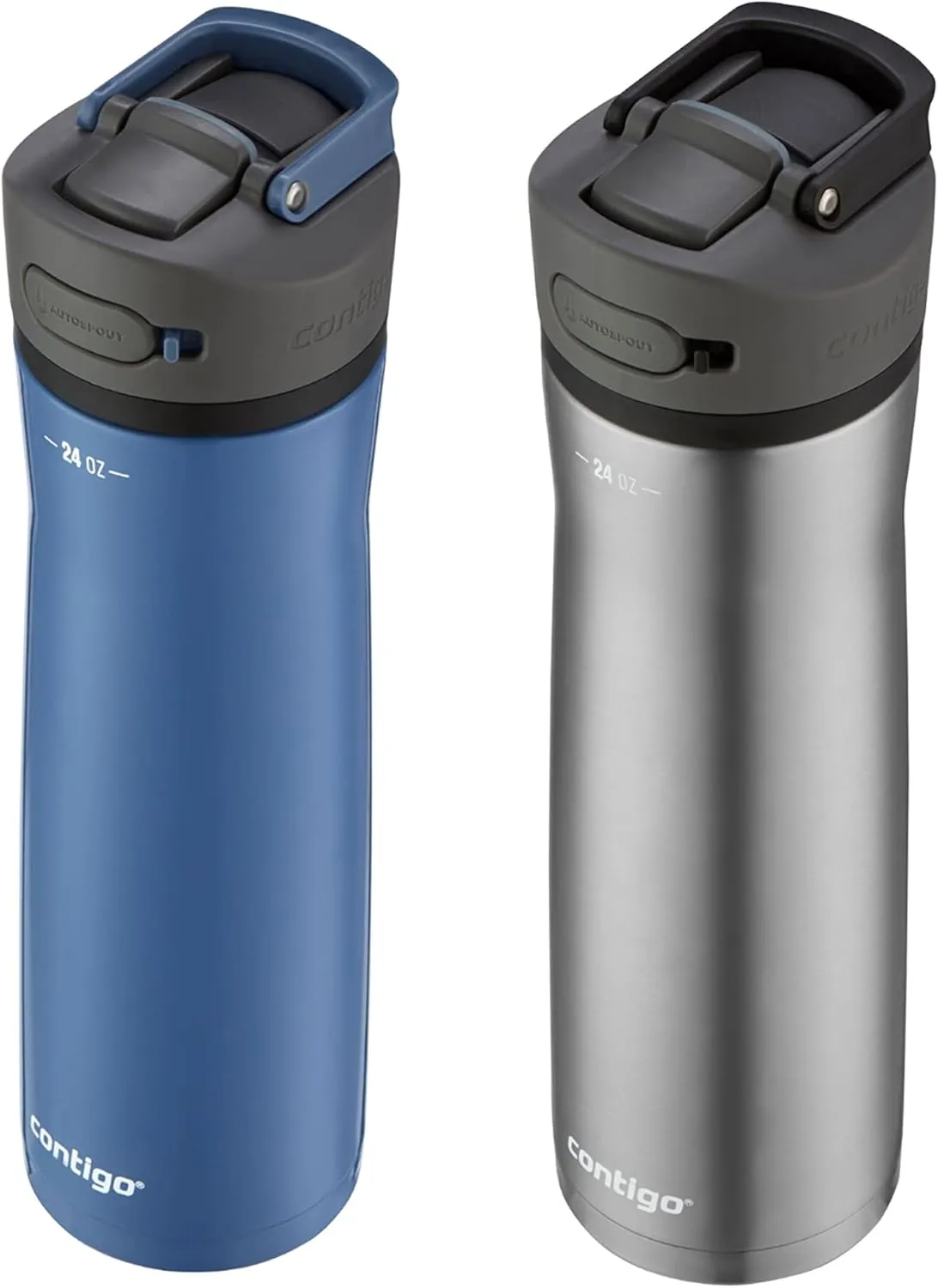 Contigo 24oz Leakproof Stainless Steel Water Bottle with Straw & Handle Dual Insulated for Cold & Hot Drinks -(Pack of 2)