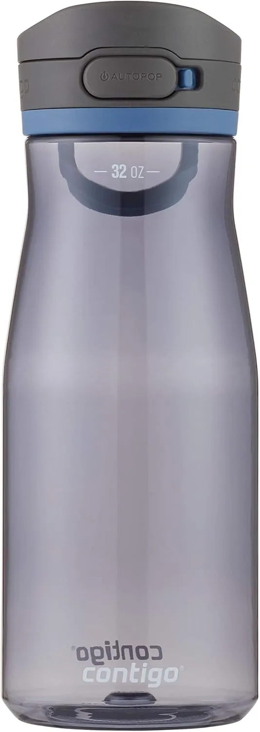 Contigo Jackson 2.0 BPA-Free Plastic Water Bottle with Leak-Proof Lid, Chug Mouth Design with Interchangeable Lid and Handle, Dishwasher Safe, 32oz Blue Corn