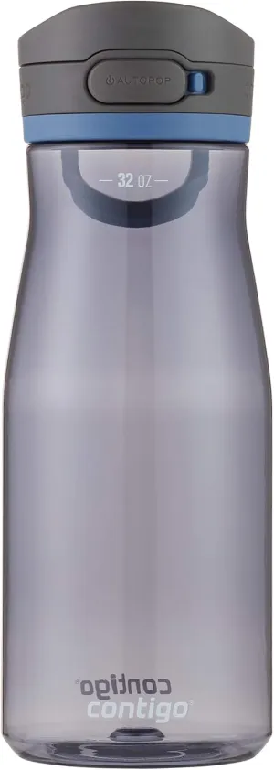 Contigo Jackson 2.0 BPA-Free Plastic Water Bottle with Leak-Proof Lid, Chug Mouth Design with Interchangeable Lid and Handle, Dishwasher Safe, 32oz Blue Corn