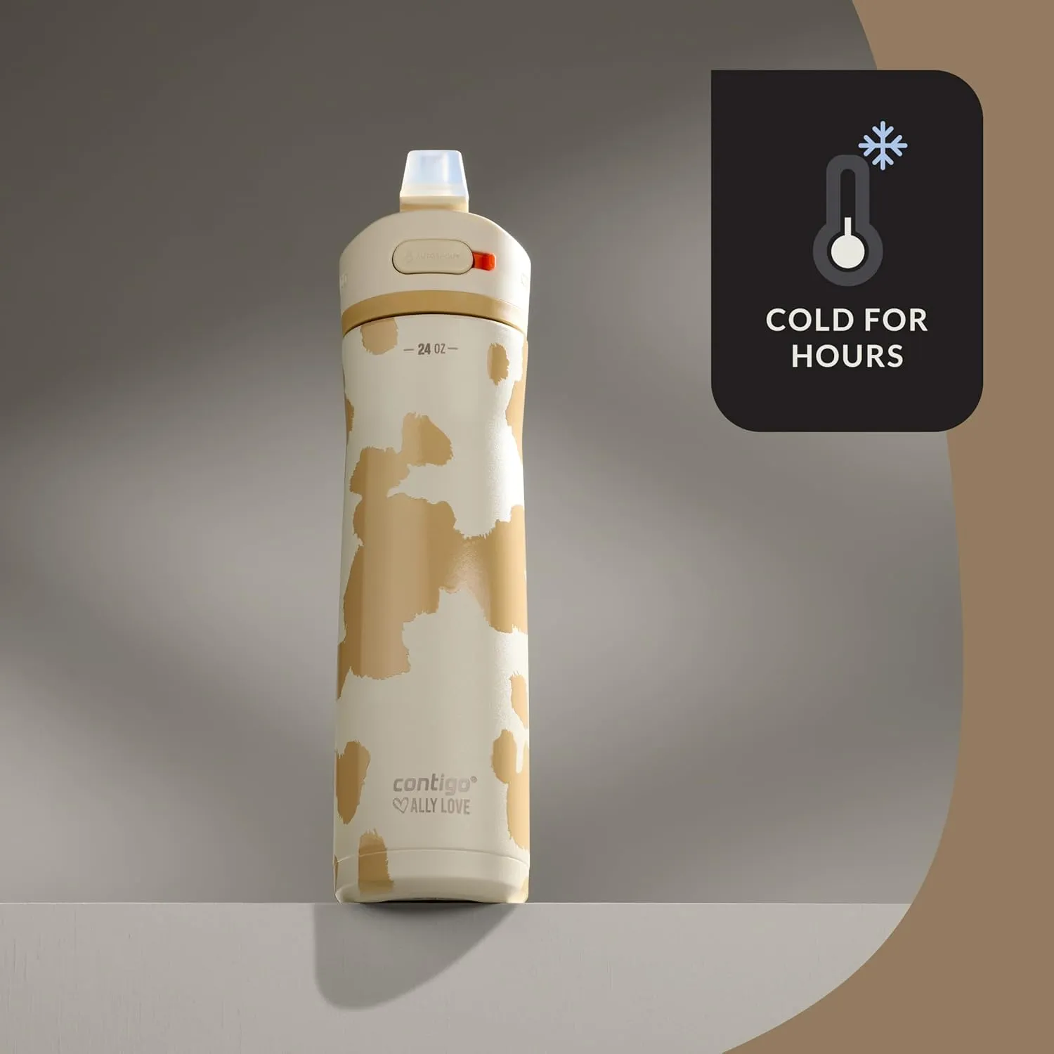 Contigo X Ally Love Ashland Chill 2.0, AutoSpout Lid, 24oz, Oatmilk Cowhide Couture