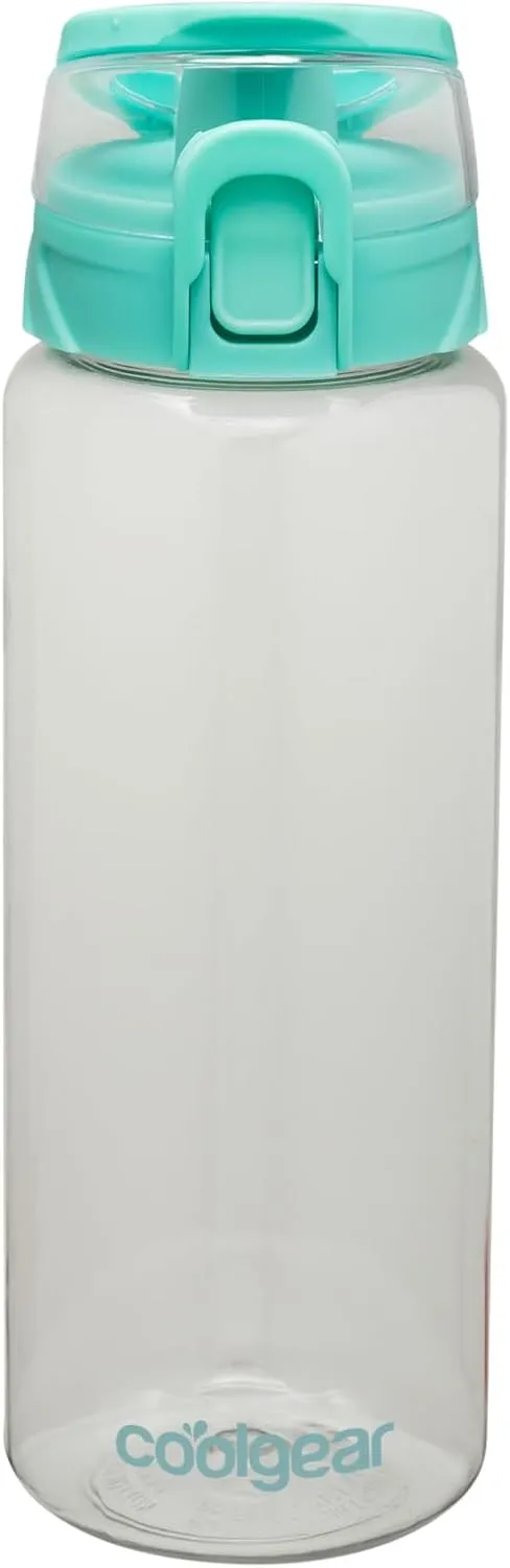 COOL GEAR 3-Pack Tritan Plastic 32 oz Cylinder Water Bottle with Halo Top Lid | Dishwasher Safe, Leakproof, Shatter-Resistant Water Bottle With Easy Carry Loop | Variety Pack