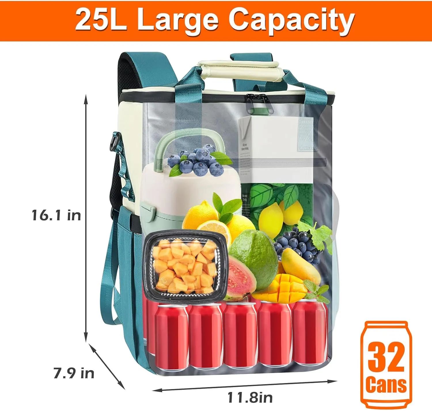 Cooler Backpack, 36 Cans Insulated & Leak Proof Backpack Cooler for Women, Stylish & Portable & Waterproof Cooler Bag, Soft Ice Chest Lunch Box for Beach Picnic Outdoor Travel Work