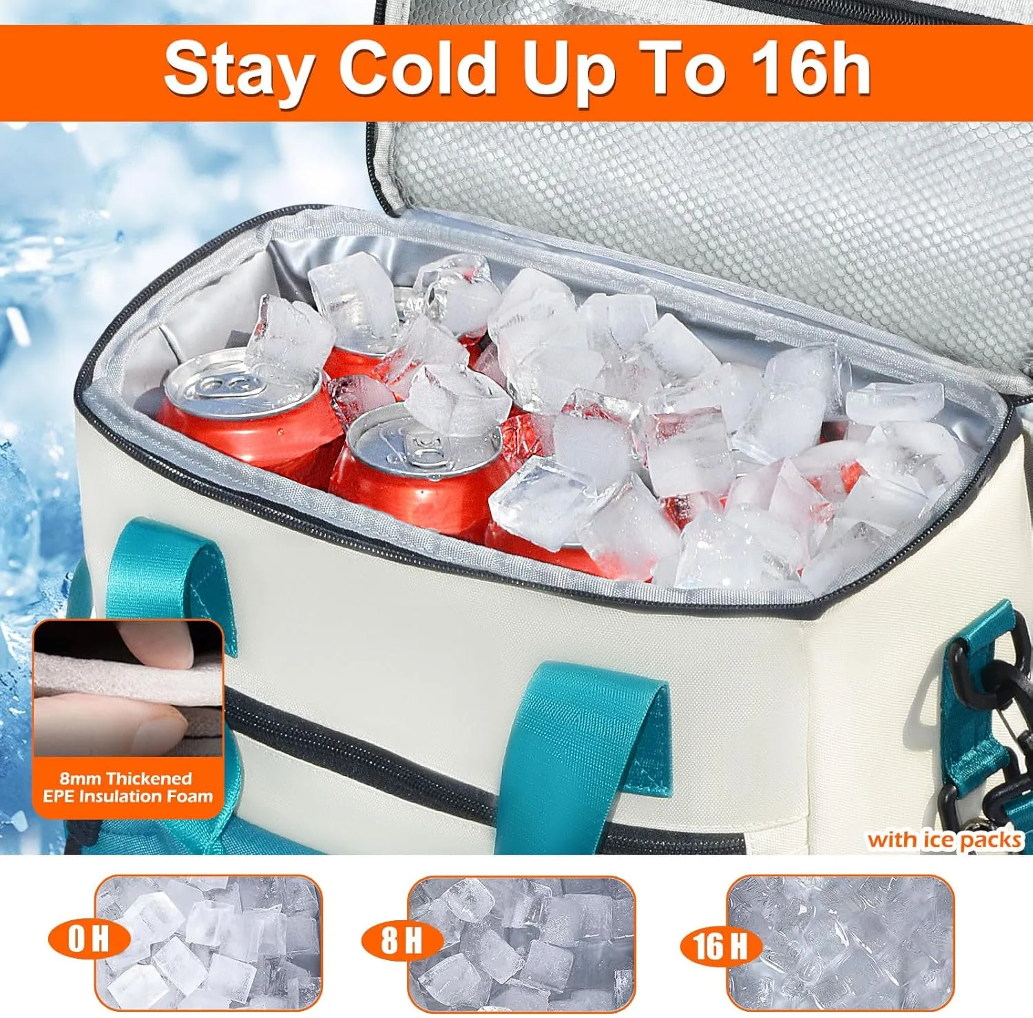 Cooler Backpack, 36 Cans Insulated & Leak Proof Backpack Cooler for Women, Stylish & Portable & Waterproof Cooler Bag, Soft Ice Chest Lunch Box for Beach Picnic Outdoor Travel Work