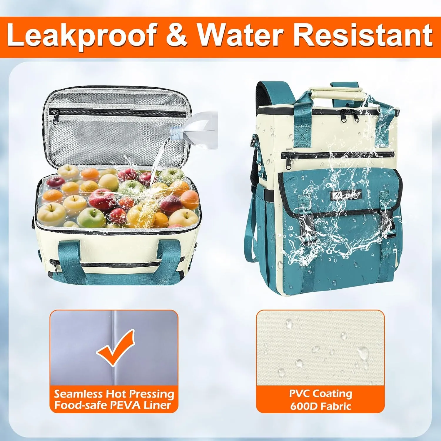 Cooler Backpack, 36 Cans Insulated & Leak Proof Backpack Cooler for Women, Stylish & Portable & Waterproof Cooler Bag, Soft Ice Chest Lunch Box for Beach Picnic Outdoor Travel Work