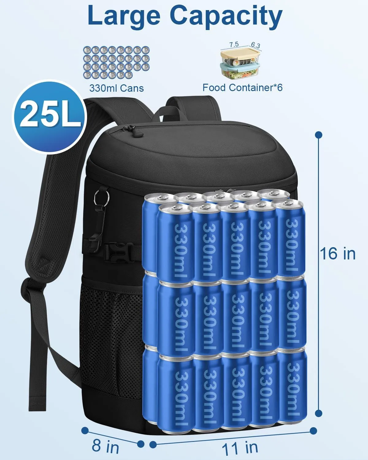 Cooler Backpack Insulated Waterproof,30 Cans Backpack Coolers Leakproof Lunch Backpack for Men Women Portable Soft Cooler Bag for Beach Camping Travel Picnic