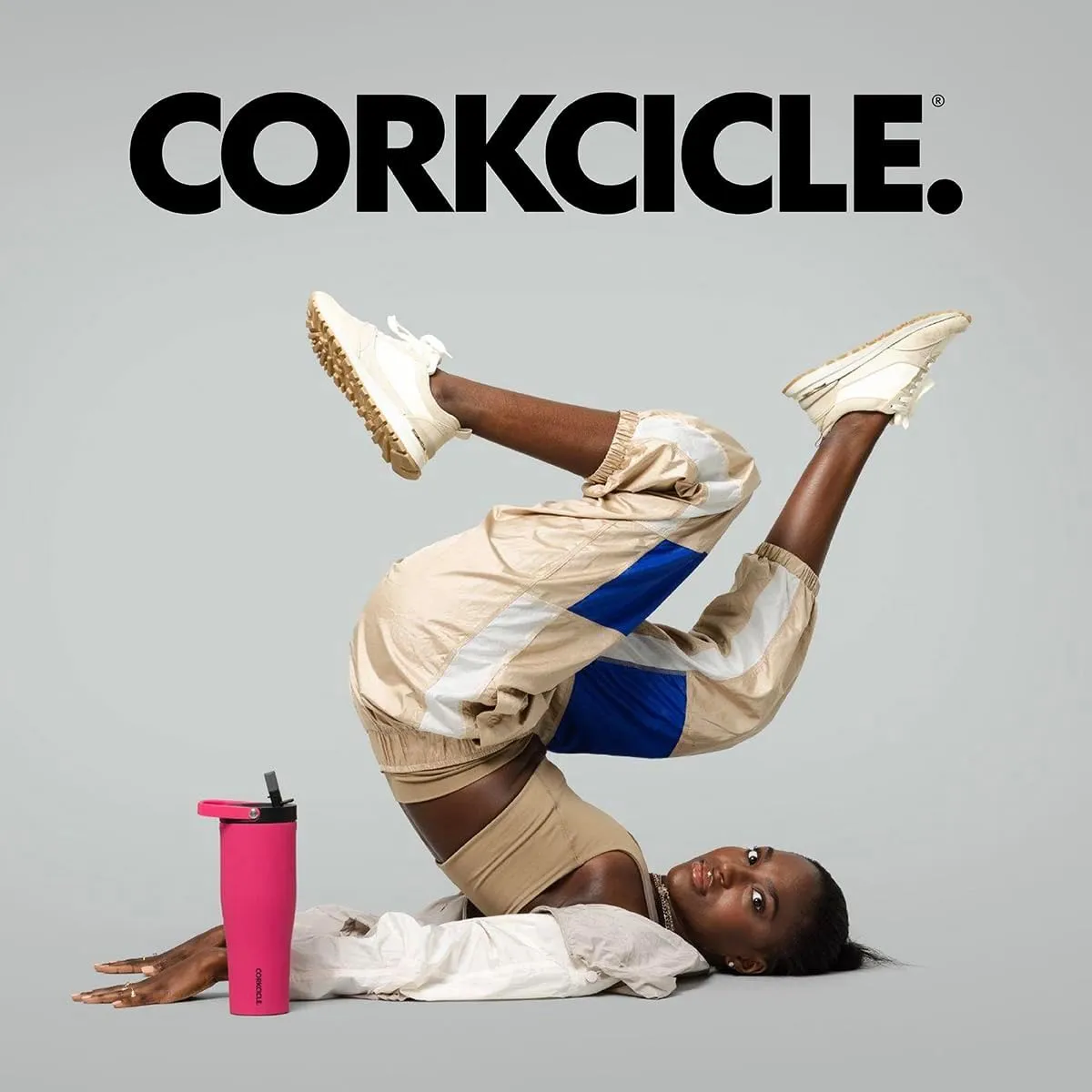 Corkcicle Go Cup XL Insulated Tumbler with Lid and Straw, Dragonfuit, 30 oz – Reusable Water Bottle Keeps Beverages Cold for 12hrs – Cupholder Friendly Tumbler, Leak-Proof Design
