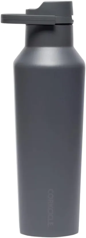 Corkcicle Sport Canteen Insulated Tumbler, Flint, 20 oz – Reusable Water Bottle Keeps Beverages Cold for 25 Hours & Hot 12 Hours – Cupholder Friendly Tumbler with Screw-On Cap