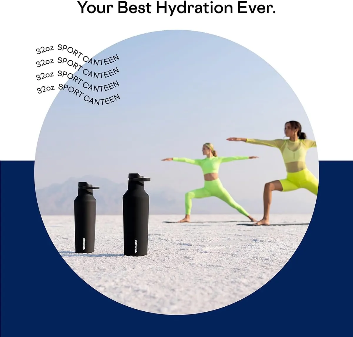 Corkcicle Sport Canteen Insulated Tumbler, Midnight Navy, 32 oz – Reusable Water Bottle Keeps Beverages Cold for 25 Hours & Hot 12 Hours – Cupholder Friendly Tumbler with Screw-On Cap