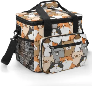 Cow Pattern Spots Texture Portable 22.5L Soft Cooler Bag for Car Camping Animal Skin Leakproof Ice Chest with Adjustable Strap Insulated Lunch Box for Work Hiking Picnic