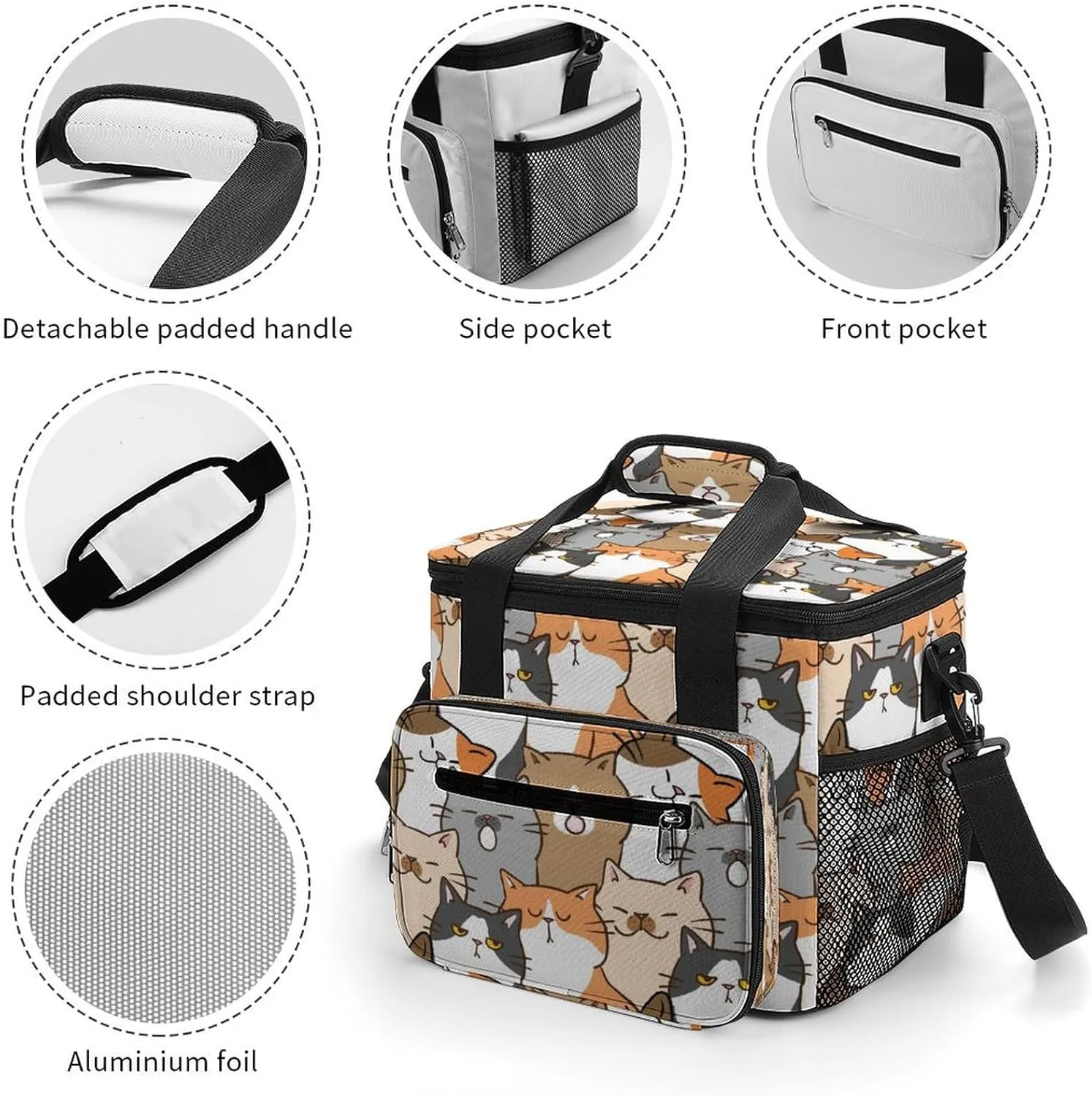 Cow Pattern Spots Texture Portable 22.5L Soft Cooler Bag for Car Camping Animal Skin Leakproof Ice Chest with Adjustable Strap Insulated Lunch Box for Work Hiking Picnic