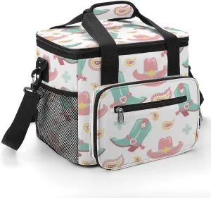 Cowboy Western Cute 22.5L Insulated Camping Coolers Bag Large Leakproof Ice Chest for Beach Travel Picnic