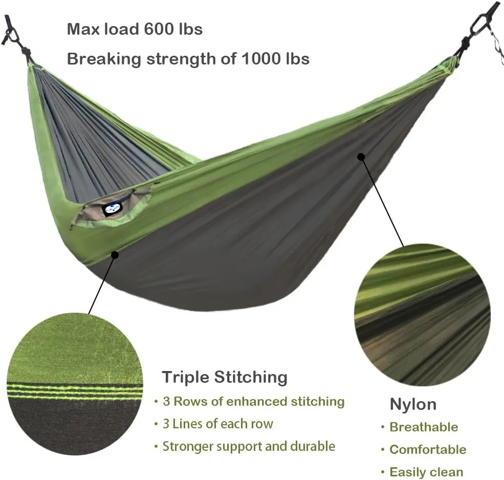 CozyMe Premium Qulity Outdoor Camping Parachute Hammock-Portable-Lightweight-Easy Setup-Quick Dry