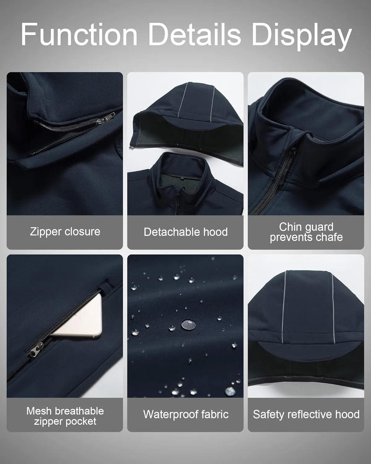 CREATMO US Men's Casual Lightweight Warm Thin Outerwear Vest Windbreaker Sleeveless Jacket With Removable Hood