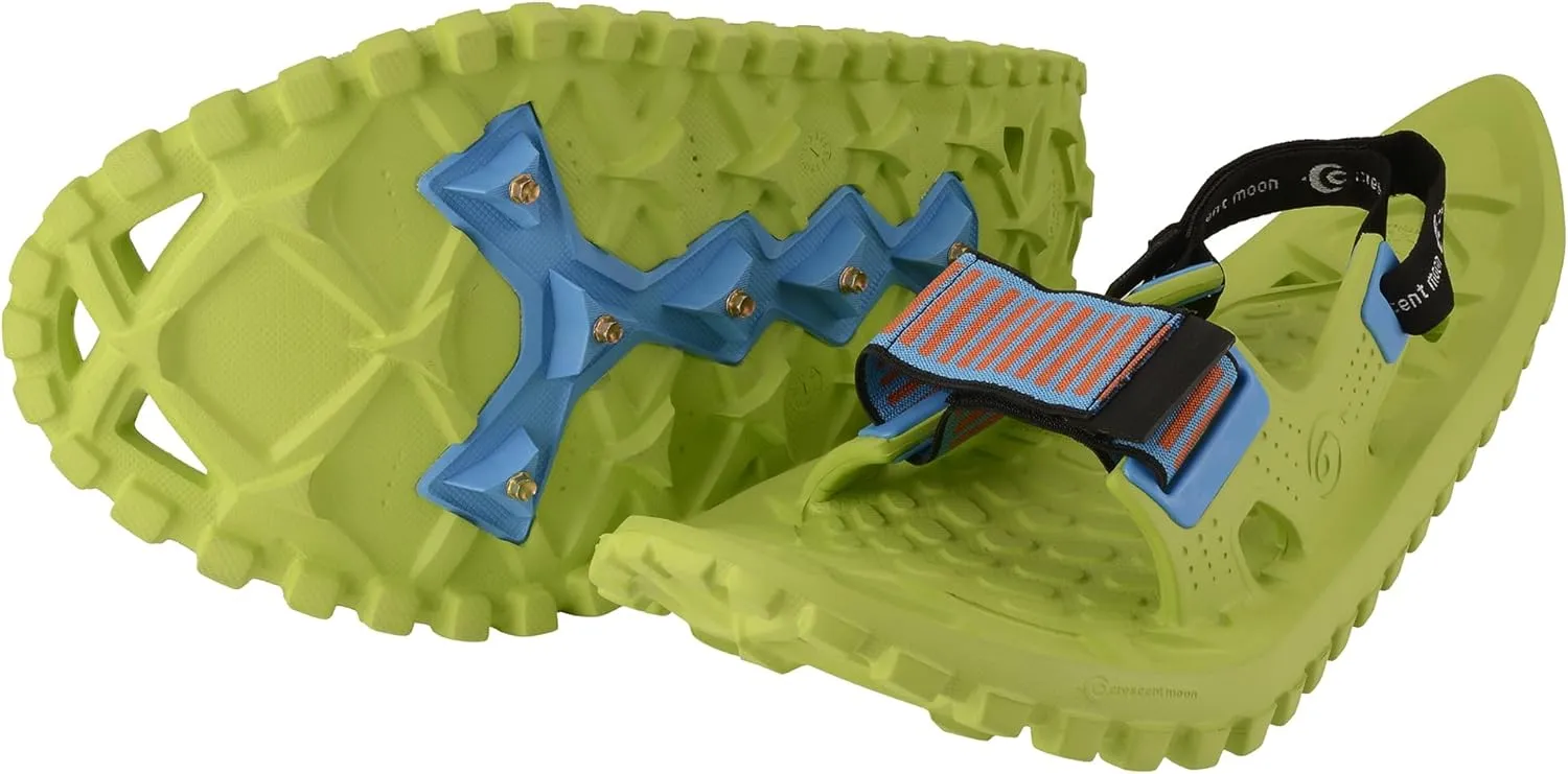 Crescent Moon Lightweight Youth Foam Snowshoes, Perfect Kid Snowshoes for Snowshoeing, Toddler and Kids Snow Shoes with Secure Hook & Loop Bindings, Rocker Cloud Deck and Ice Spikes