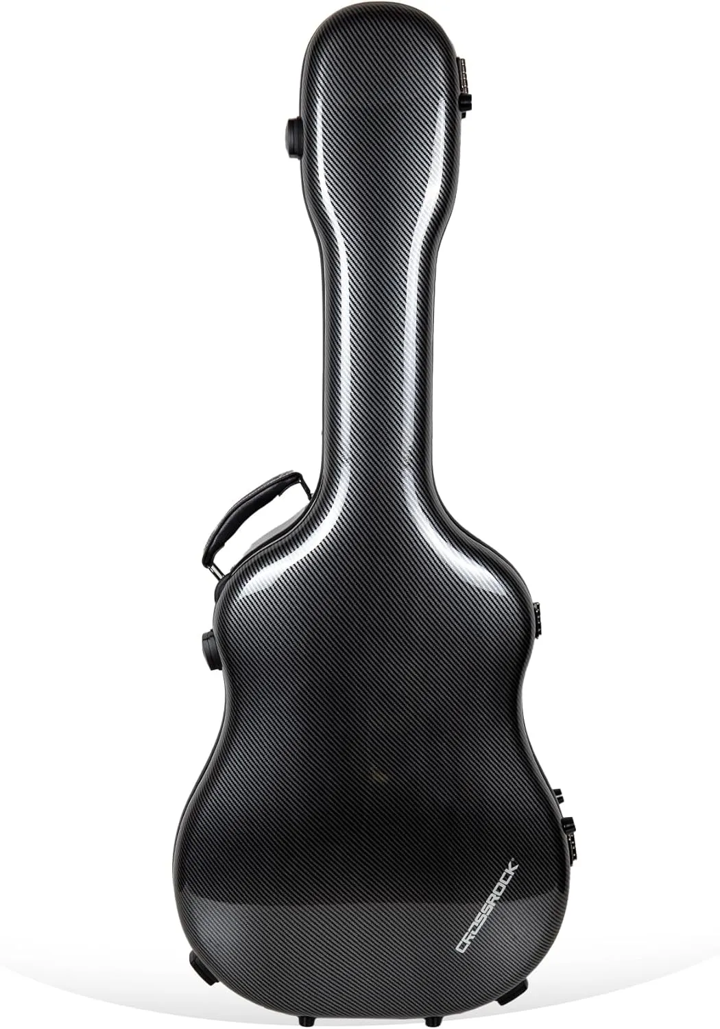 Crossrock Ultra-light Fiberglass Dreadnought Guitar Case-Fits Martin D28, Compatible to Taylor 814CE, with Protective Cover, TSA Lock, Net Weight 7 lb-Black (CRF5030DBK)