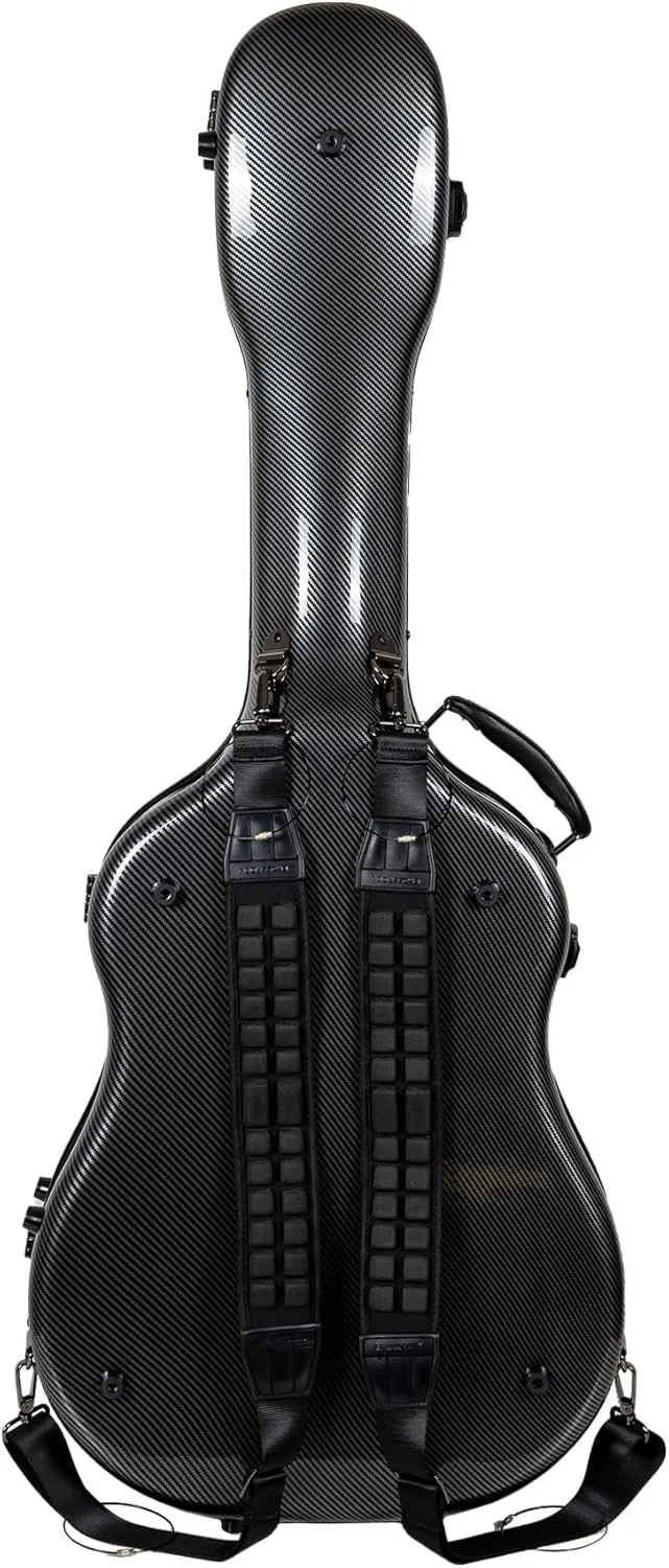 Crossrock Ultra-light Fiberglass Dreadnought Guitar Case-Fits Martin D28, Compatible to Taylor 814CE, with Protective Cover, TSA Lock, Net Weight 7 lb-Black (CRF5030DBK)