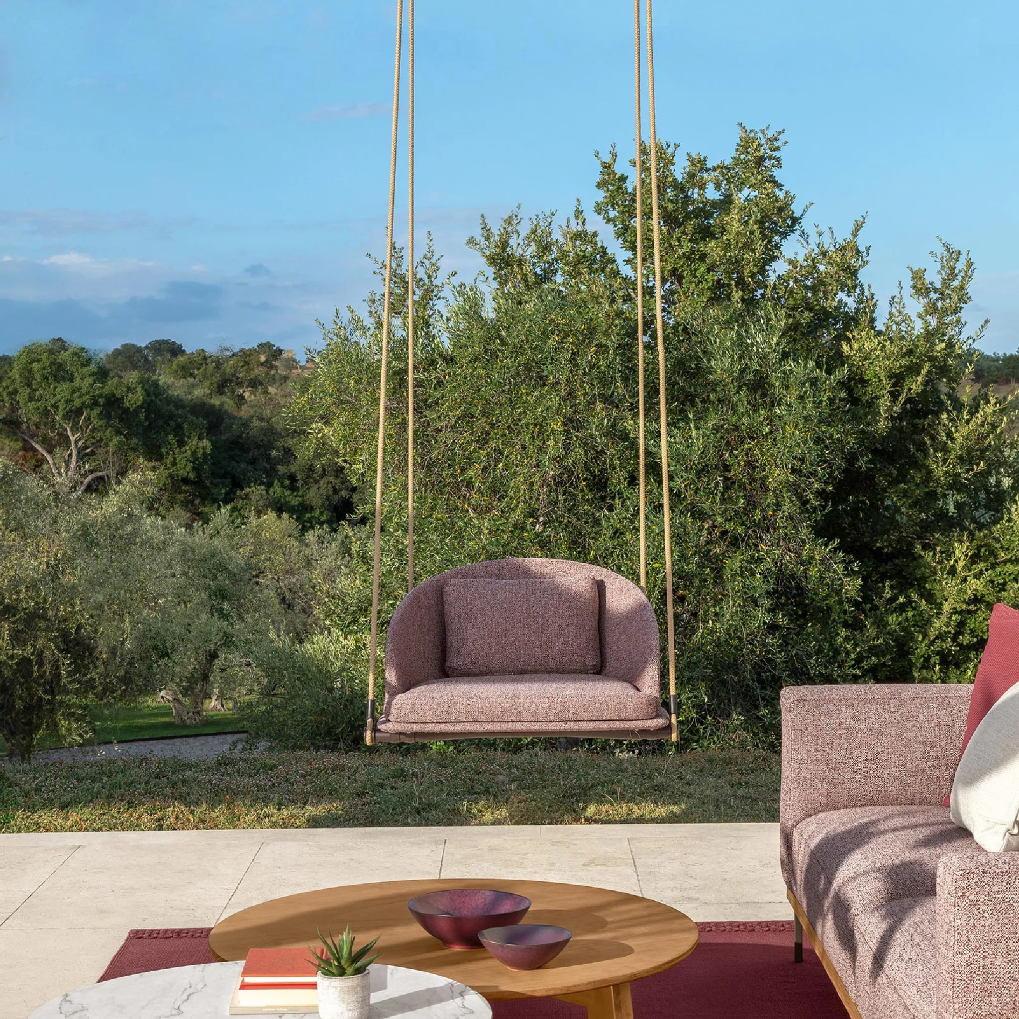 Curved Back Outdoor Swing Chair | Talenti CleoSoft
