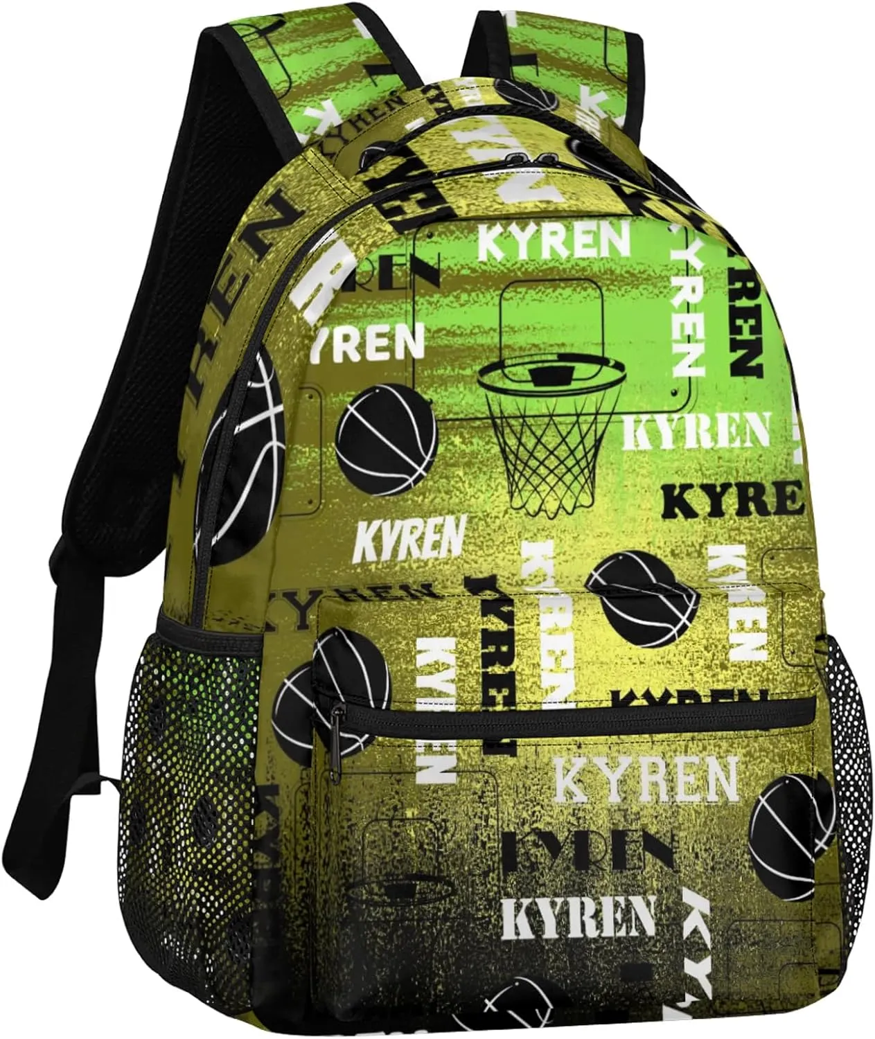 Custom Basketball Backpack for Men Women, Personalized Name Laptop Backpack, Sports Bag Lightweight Daypack for Travel Camping, Dark Blue