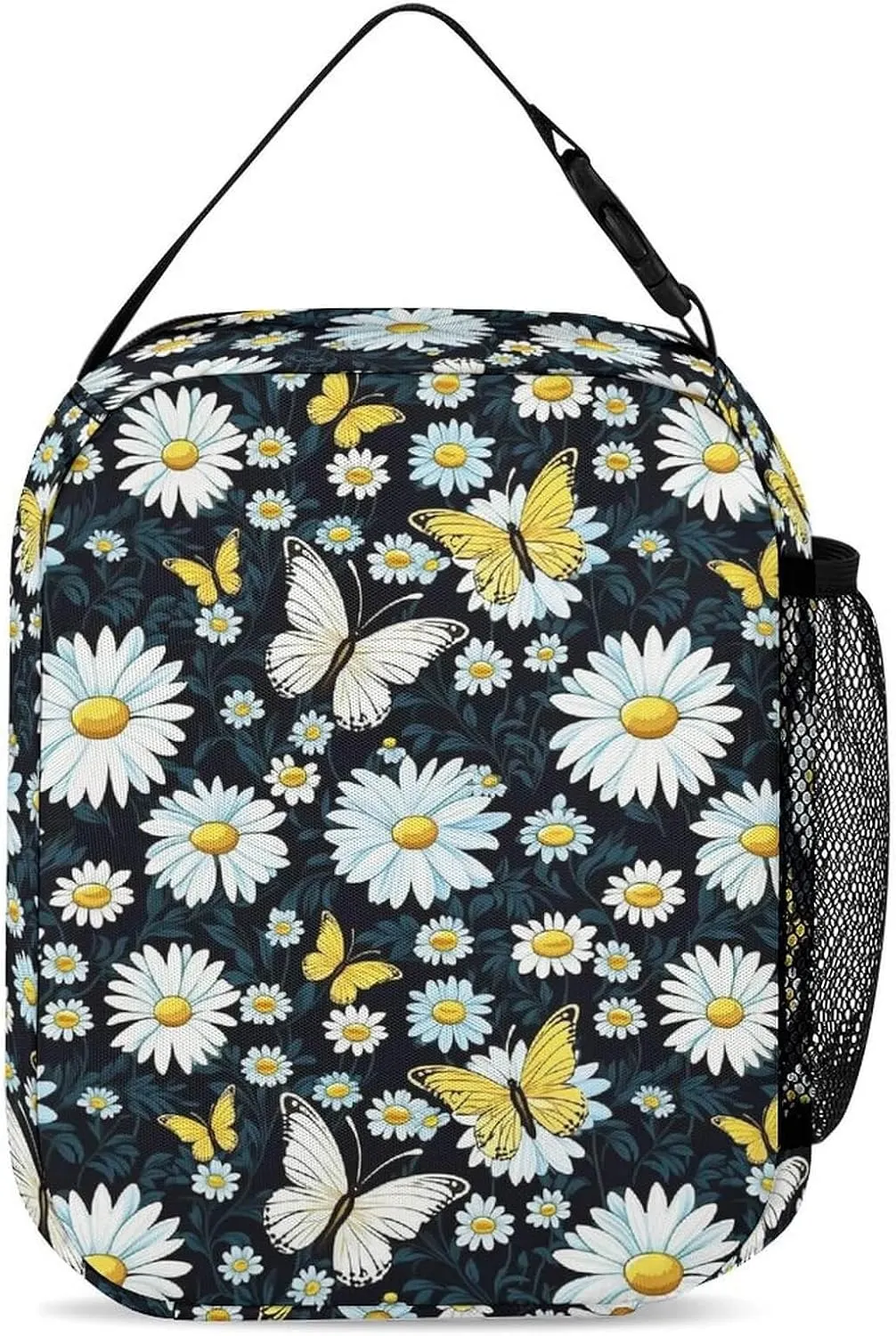 Custom Daisy Backpack with Lunch Box & Pencil Case for Kids Girls Boys School, 16 Inch Cute daisies Bookbag, School Backpack for Students Children, Lightweight, Large Capacity