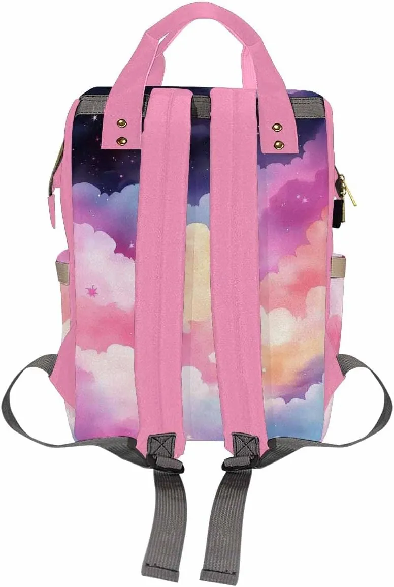 Custom Diaper Bag Backpack Baby Bag with Name Large Capacity Cute Little Girl, Personalized Nappy Backpack with Thermal Pockets Mommy Bag for Newborn Boys Girls Mother's Day