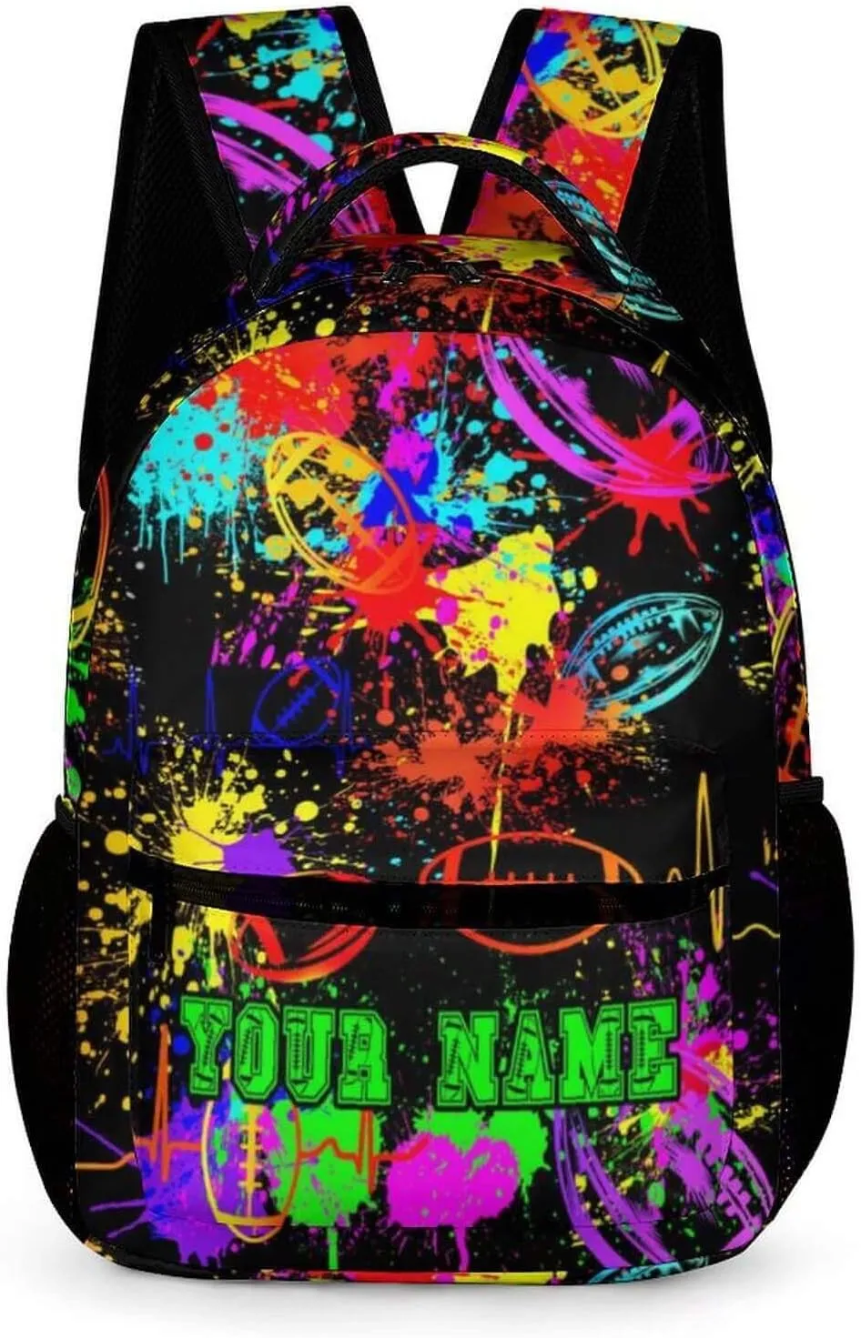 Custom Football School Backpack for Kids Girls Boys, 16 Inch Cool Football Themed Bookbag, Personality School Backpack for Students Children, sustainable, Lightweight, Large Capacity