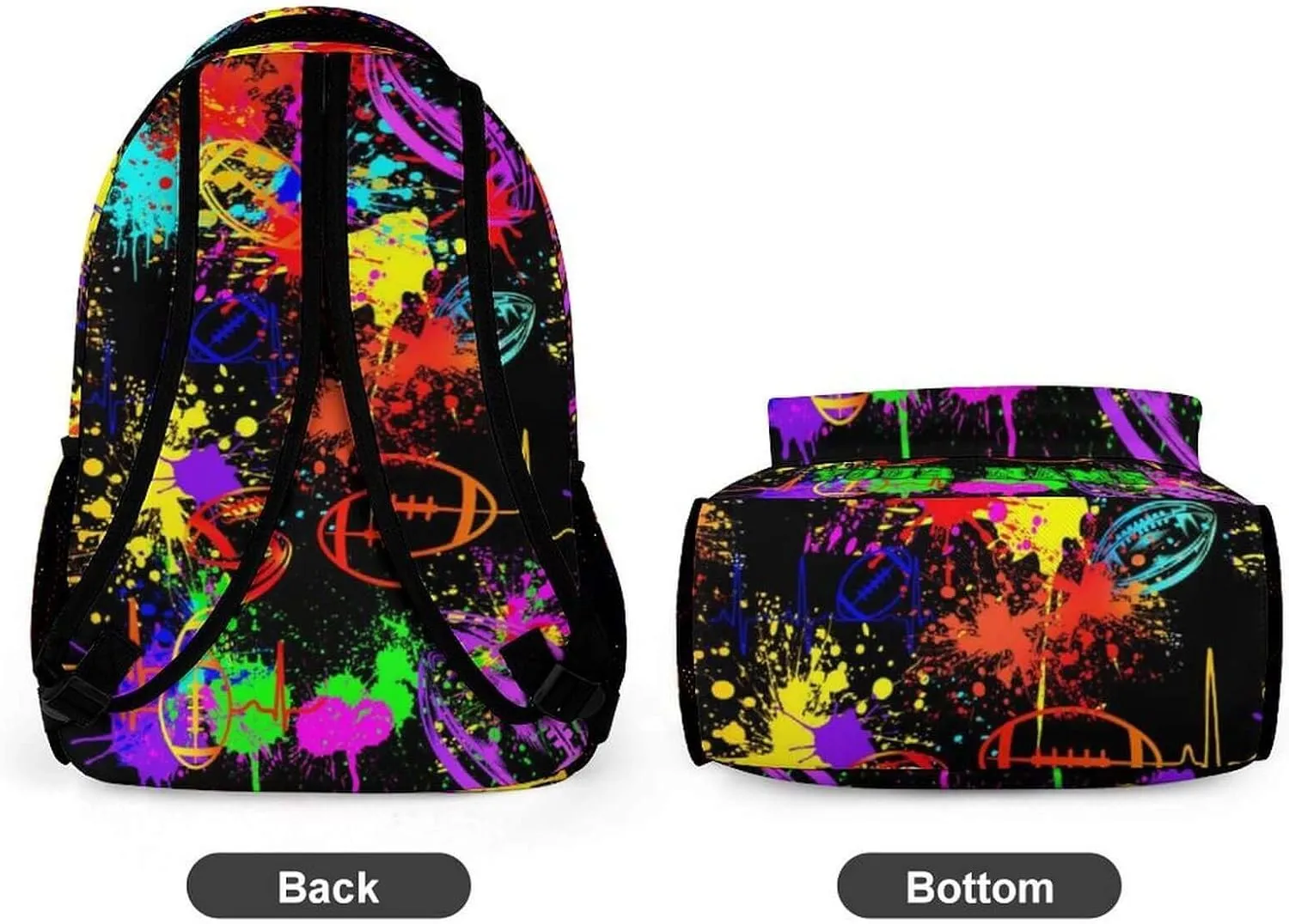 Custom Football School Backpack for Kids Girls Boys, 16 Inch Cool Football Themed Bookbag, Personality School Backpack for Students Children, sustainable, Lightweight, Large Capacity