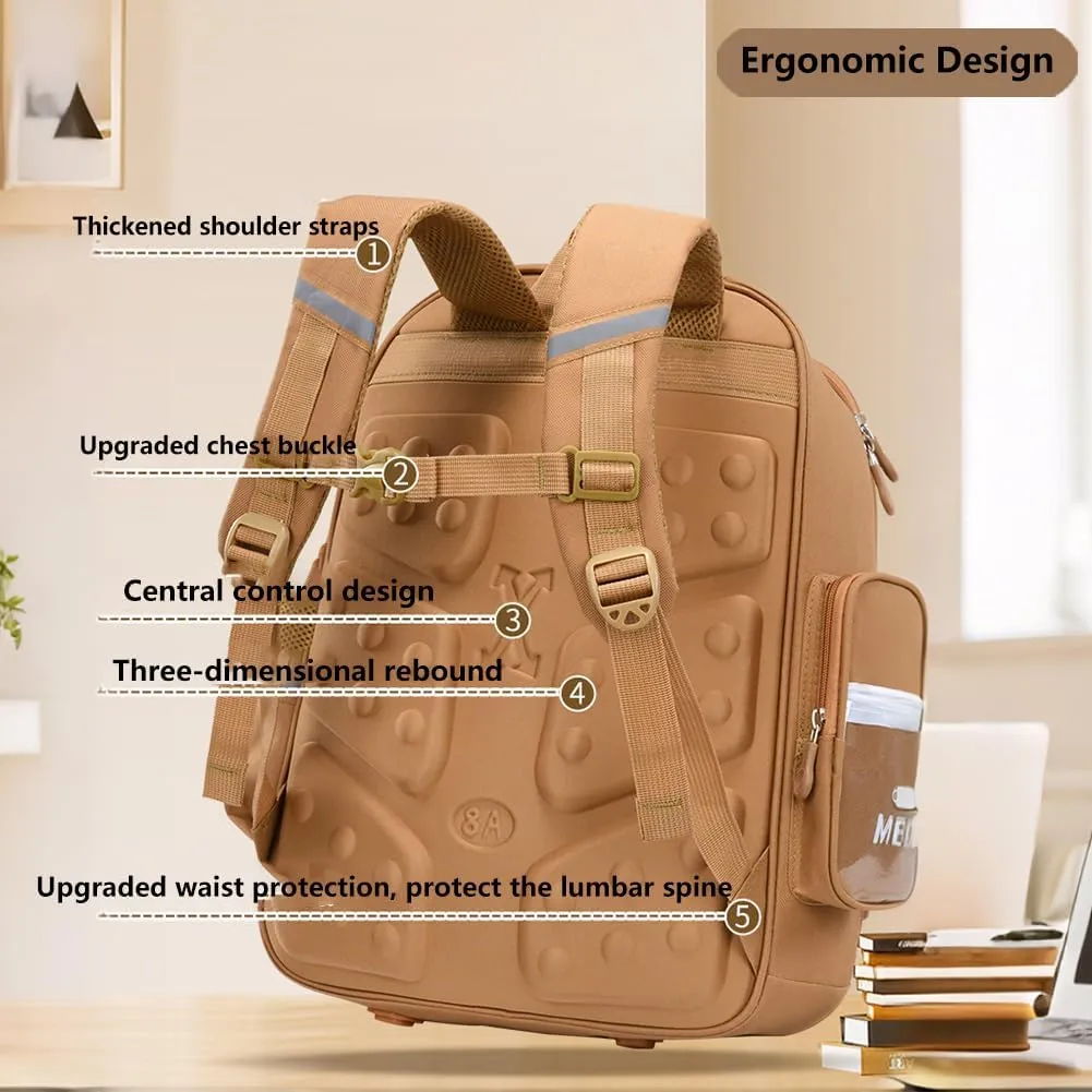 Cute Capybara Backpack with Chic Case, Cartoon Large Capacity Backpack, Durable Casual Bag, Suitable for Junior High Students (Brown-C, Small)