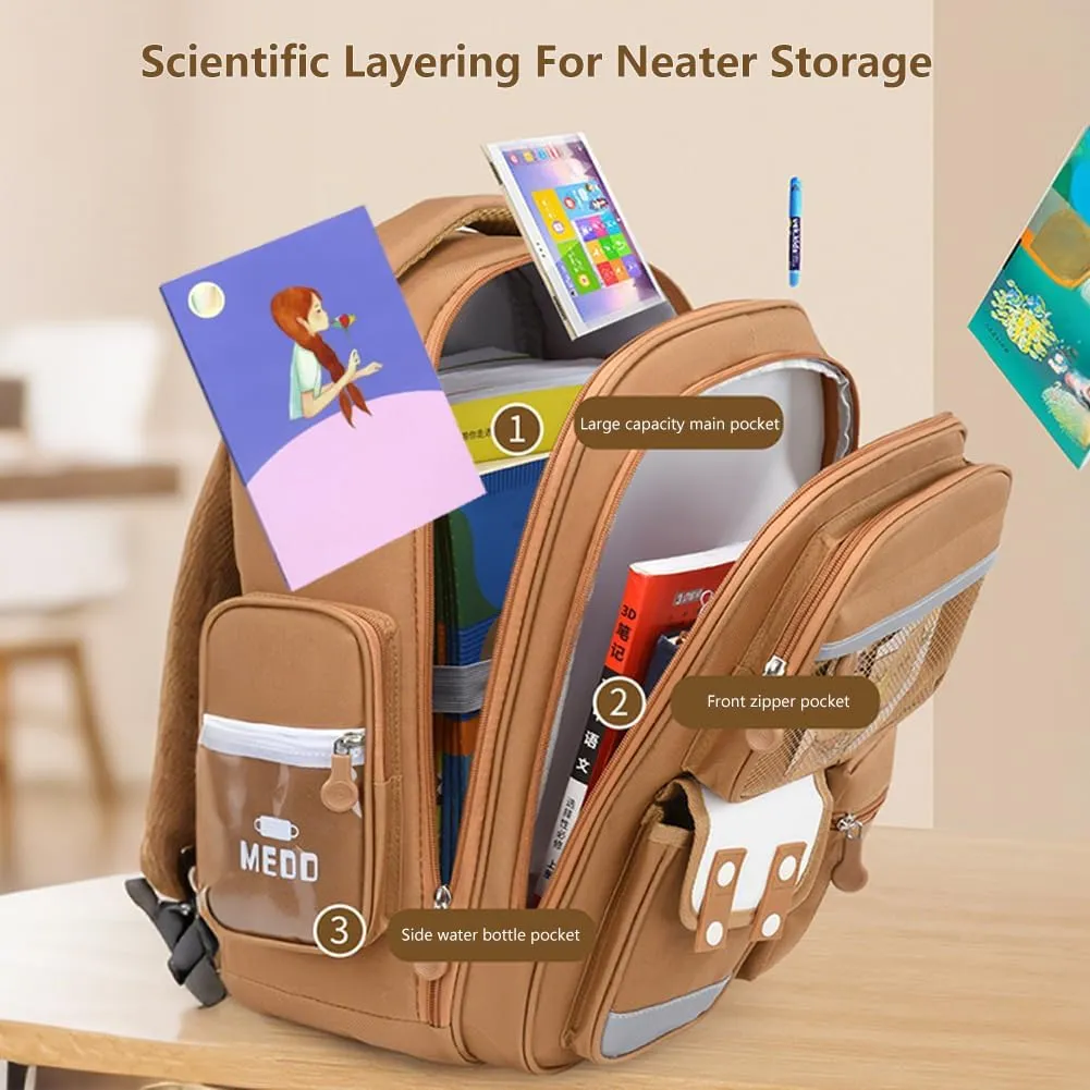 Cute Capybara Backpack with Chic Case, Cartoon Large Capacity Backpack, Durable Casual Bag, Suitable for Junior High Students (Brown-C, Small)