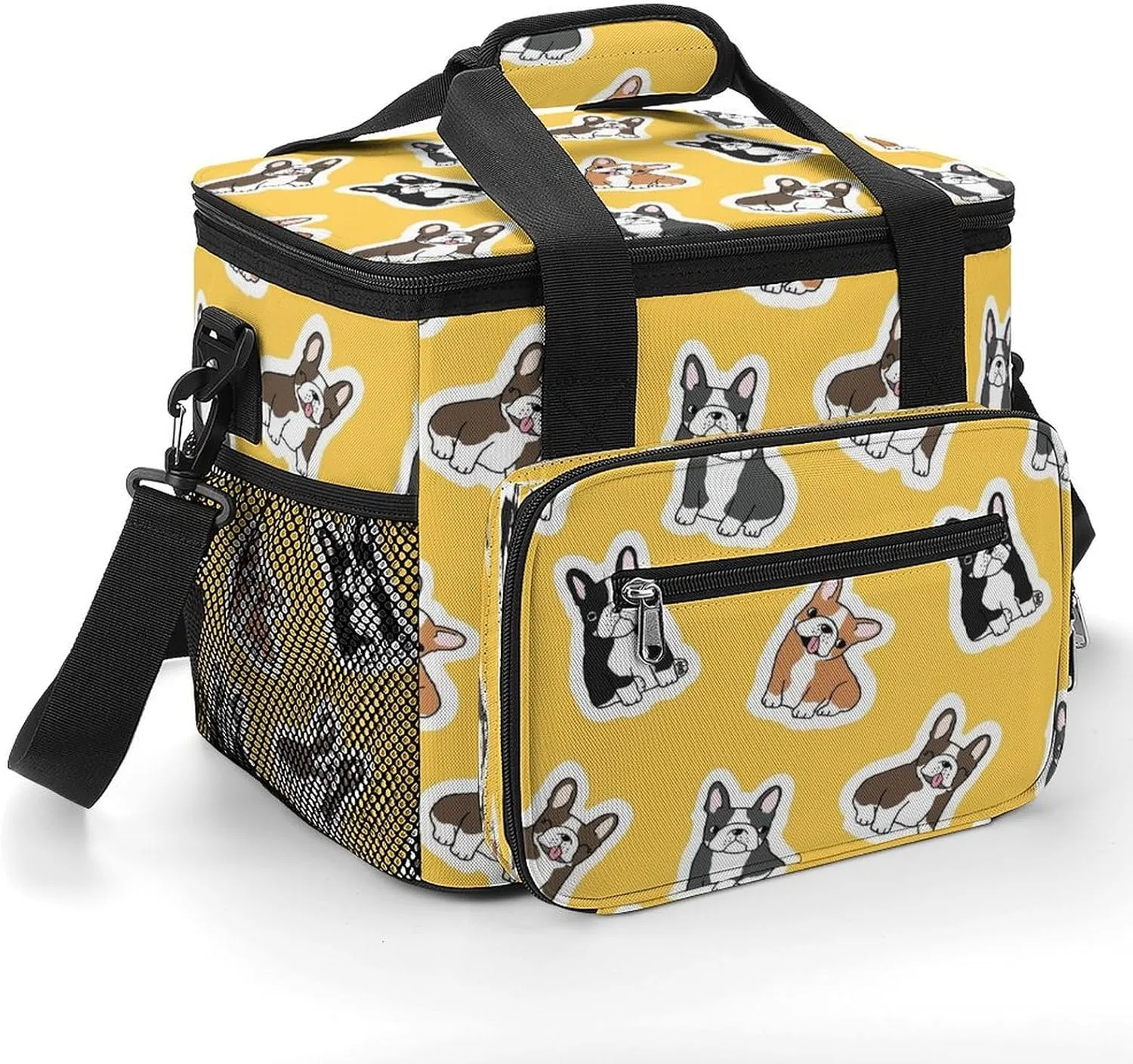 Cute Cartoon French Bulldog 22.5L Insulated Camping Coolers Bag Large Leakproof Ice Chest for Beach Travel Picnic