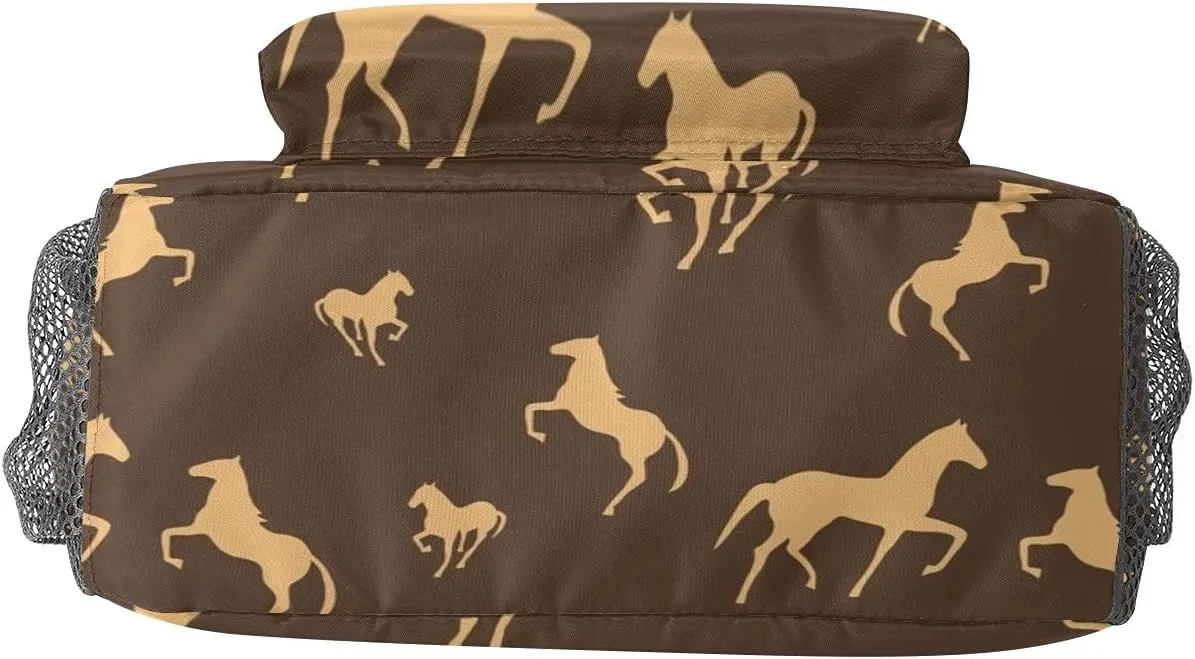 Cute Funny Horse Bag Backpack Personalized Name Waterproof for Boys Gift