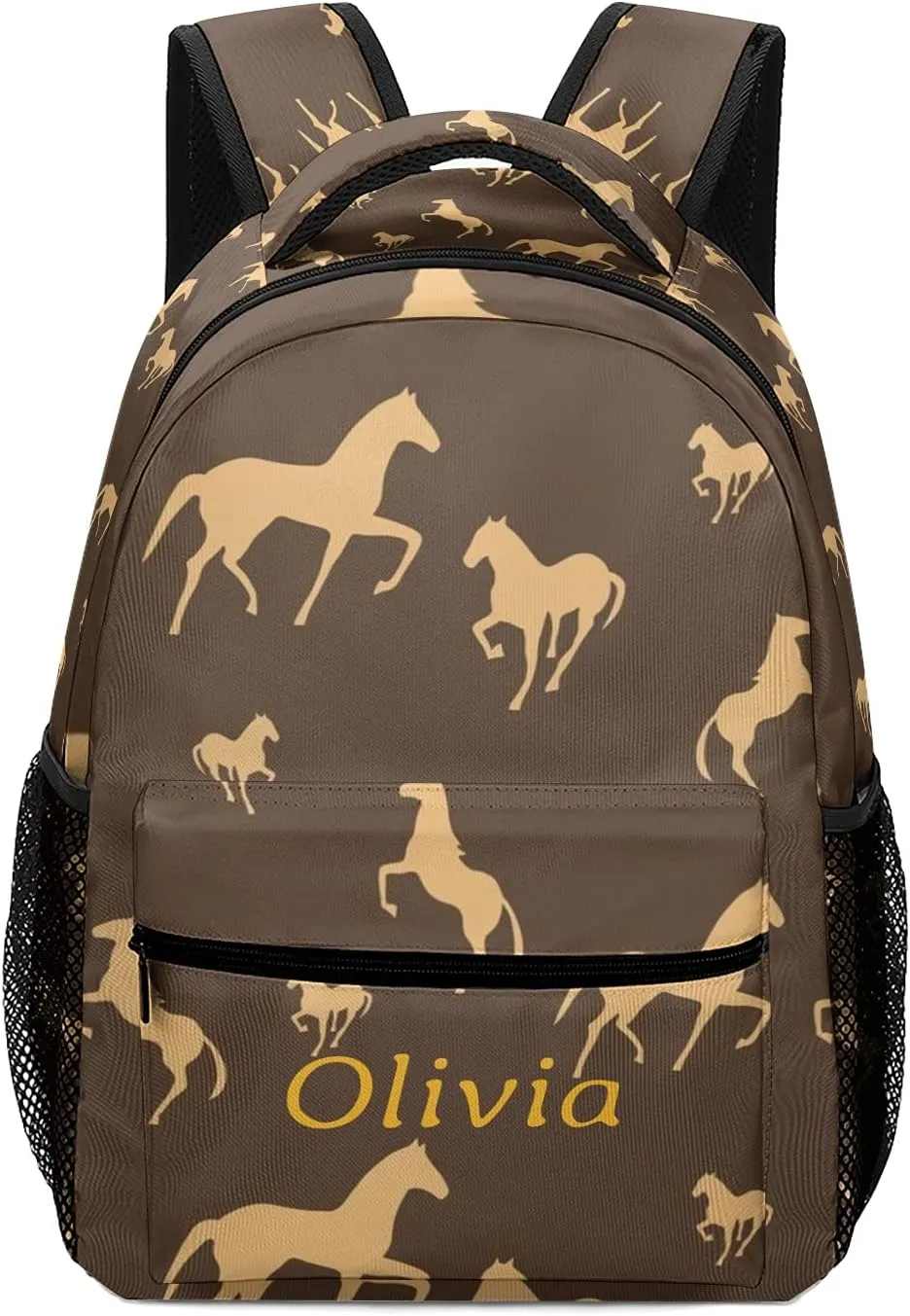 Cute Funny Horse Bag Backpack Personalized Name Waterproof for Boys Gift