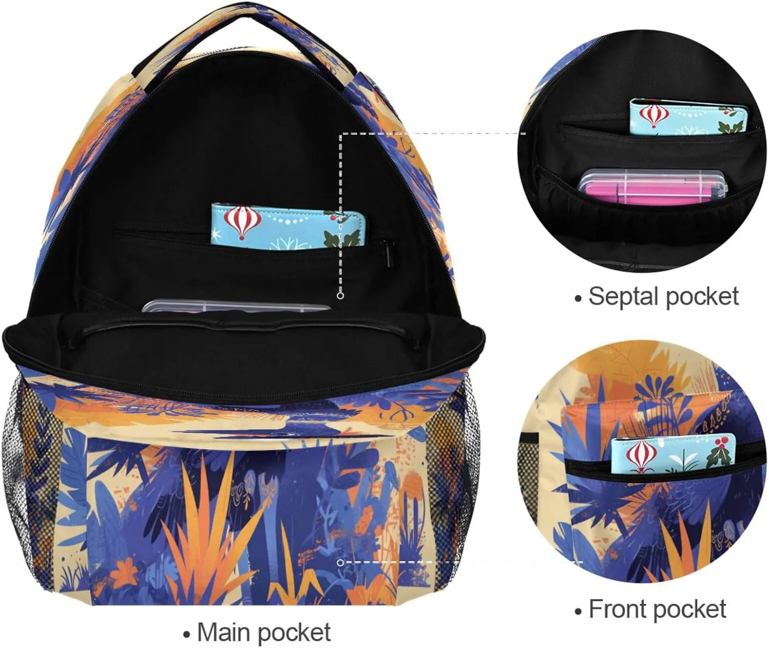 Day Backpack for Teenager Waterproof Carry On Backpacks with Chest Strap Gift Men & Women Dusty Miller Style