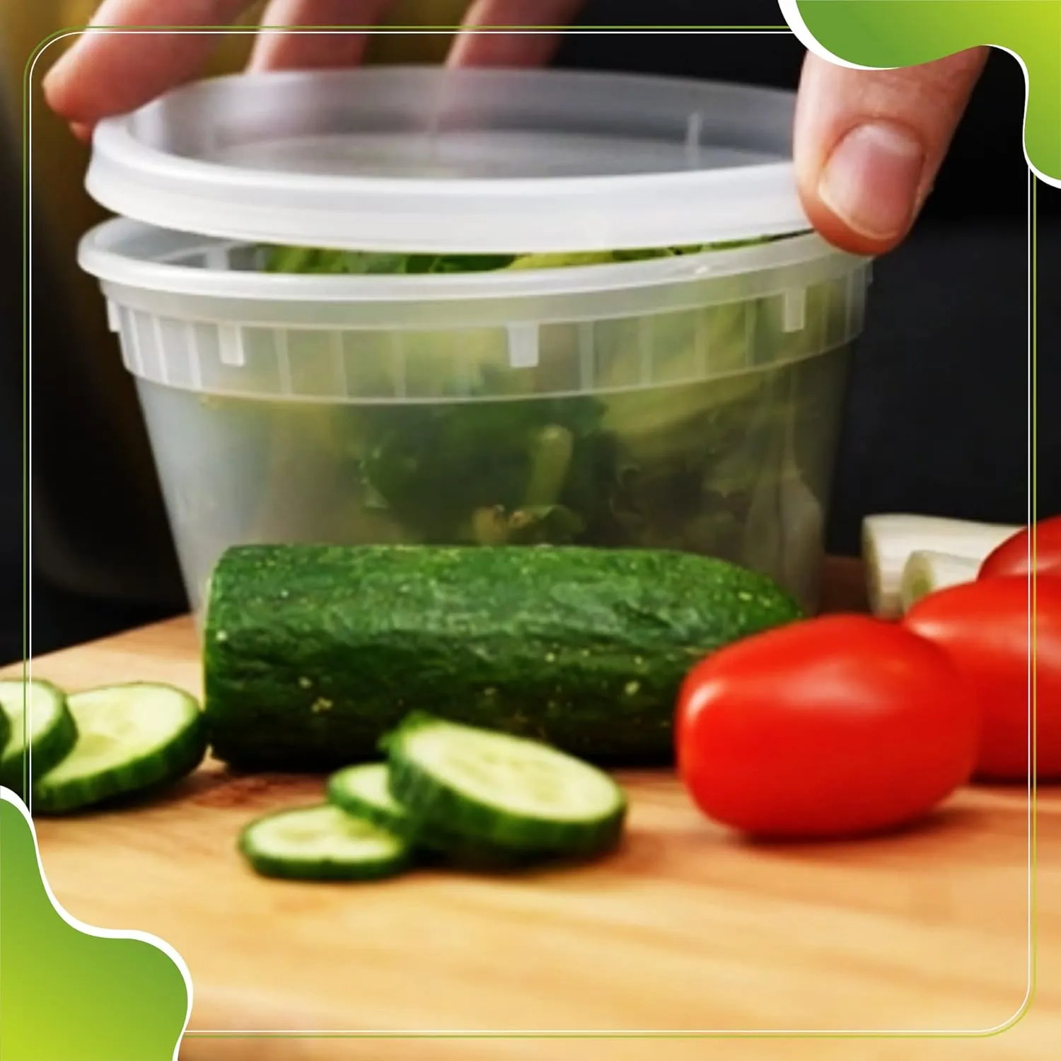 Deli Containers with Leakproof Lids-40 Sets [12sets-8oz, 16sets-16oz, 12sets-32oz] BPA-Free Plastic Microwaveable Clear Food Storage Container Premium Heavy-Duty, Freezer & Dishwasher Safe…