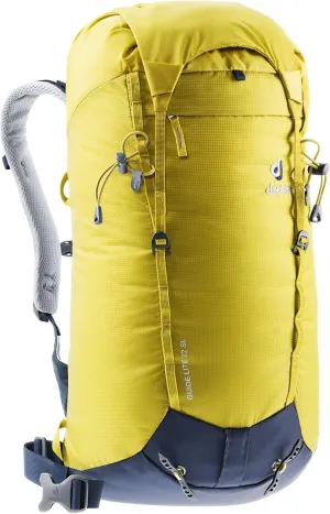 Deuter Guide Lite 22 SL - Women’s Lightweight Endurance Alpine Backpack for Expedition, Mountain Climbing, and Ski Tours - Greencurry/Navy